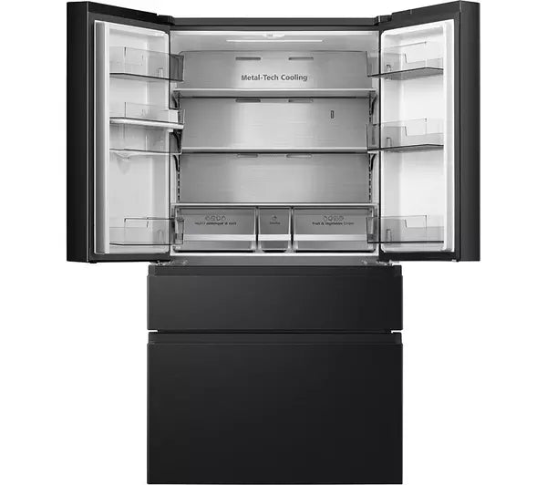 Hisense PureFlat RF749N4SWFE Non-Plumbed Frost Free American Fridge Freezer - Black / Stainless Steel (EX-DISPLAY/B)