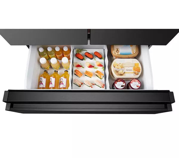 Hisense PureFlat RF749N4SWFE Non-Plumbed Frost Free American Fridge Freezer - Black / Stainless Steel (EX-DISPLAY/B)