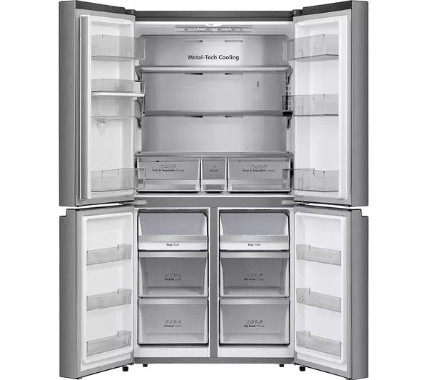 Hisense RQ758N4SWSE Wifi Connected Non-Plumbed Total No Frost American Fridge Freezer - Stainless Steel (EX-DISPLAY/B)