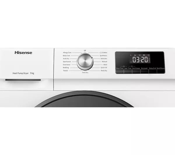 Hisense 3 Series DHQA902U 9Kg Heat Pump Tumble Dryer - White (EX-DISPLAY/B)