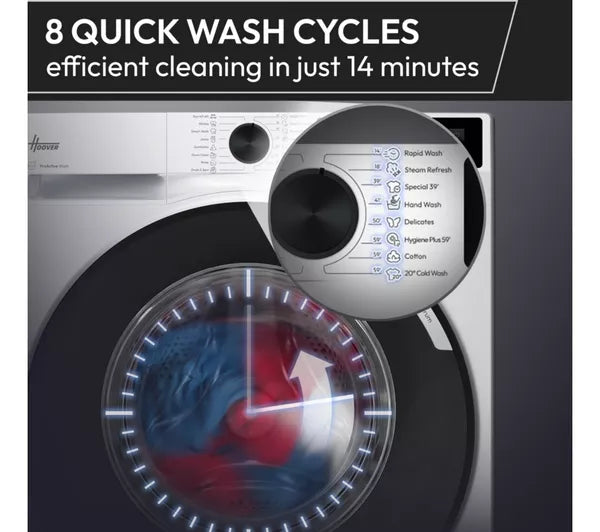 HOOVER H-Wash 350 H3WPS686TAMBR-80 WiFi-enabled 8 kg 1600 spin Washing Machine - Graphite (EX-DISPLAY/B)