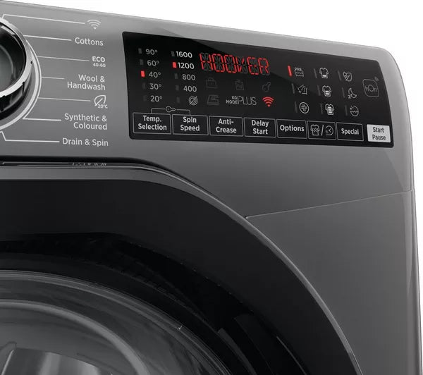 HOOVER H-Wash 350 H3WPS6106TAMBR-80 WiFi-enabled 10kg 1600rpm Washing Machine - Graphite (EX-DISPLAY/B)