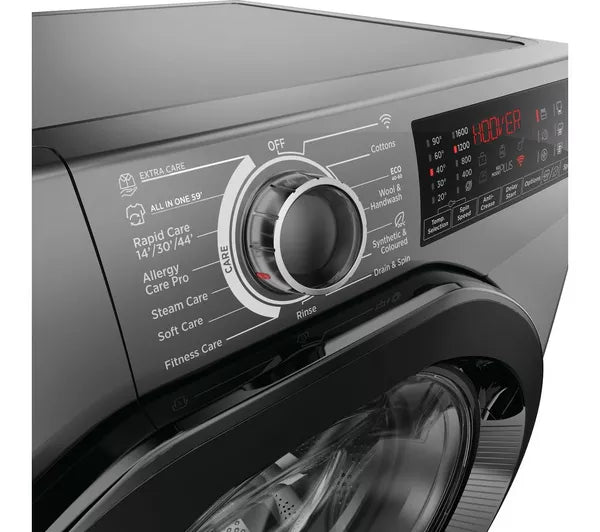 HOOVER H-Wash 350 H3WPS6106TAMBR-80 WiFi-enabled 10kg 1600rpm Washing Machine - Graphite (EX-DISPLAY/B)