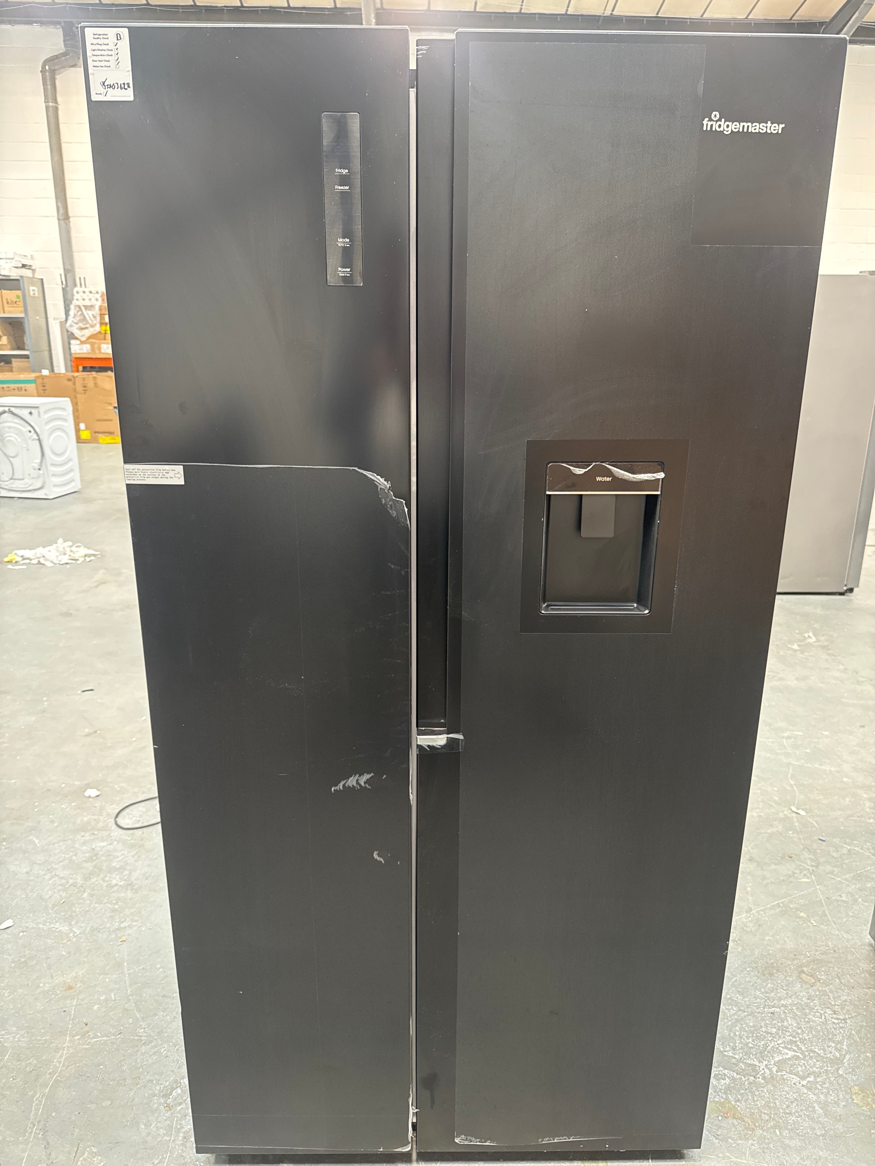 Fridgemaster MS91558DEB Total No Frost American Fridge Freezer - Black #63628