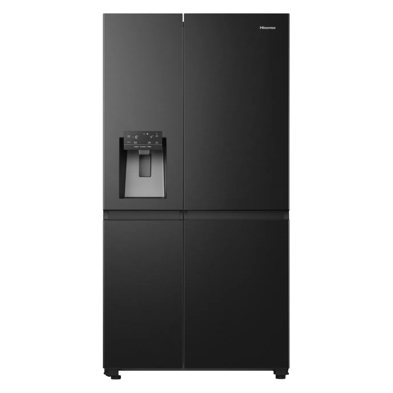 Hisense PureFlat Infinite RS818N4IFE Wifi Connected Plumbed Total No Frost American Fridge Freezer - Black Stainless Steel - E Rated (EX-DISPLAY/B)