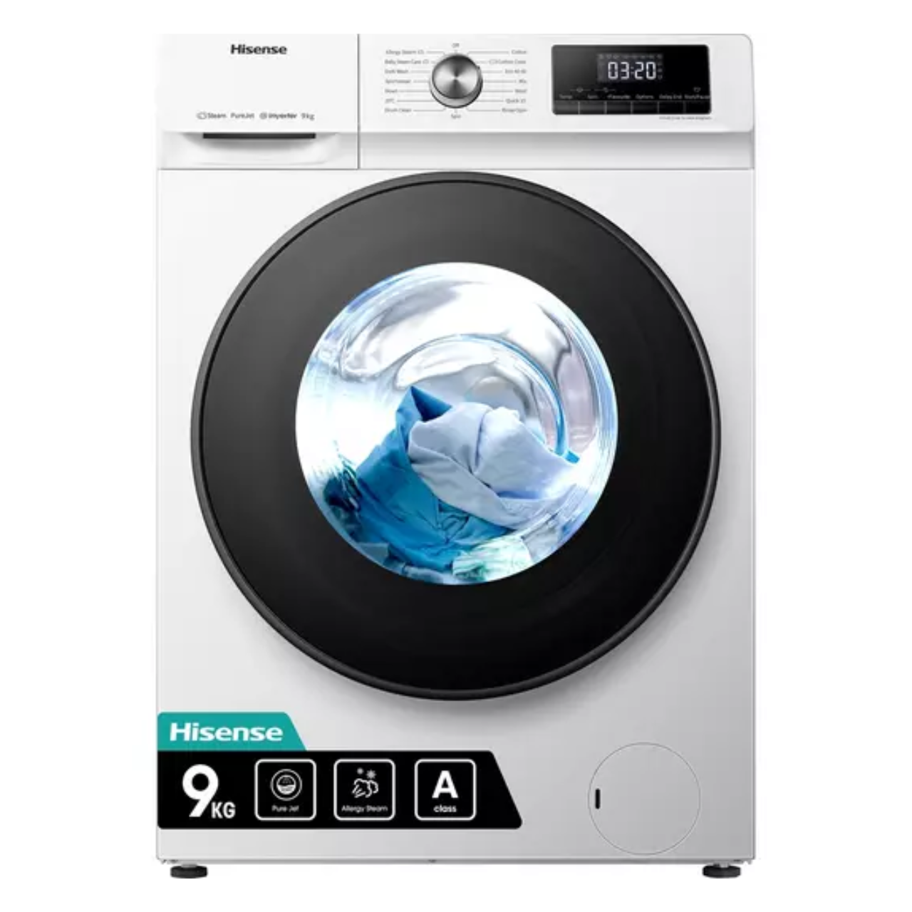 Hisense 3 Series WFQA9014EVJM 9kg Washing Machine with 1400 rpm - White - A Rated (EX-DISPLAY/C)