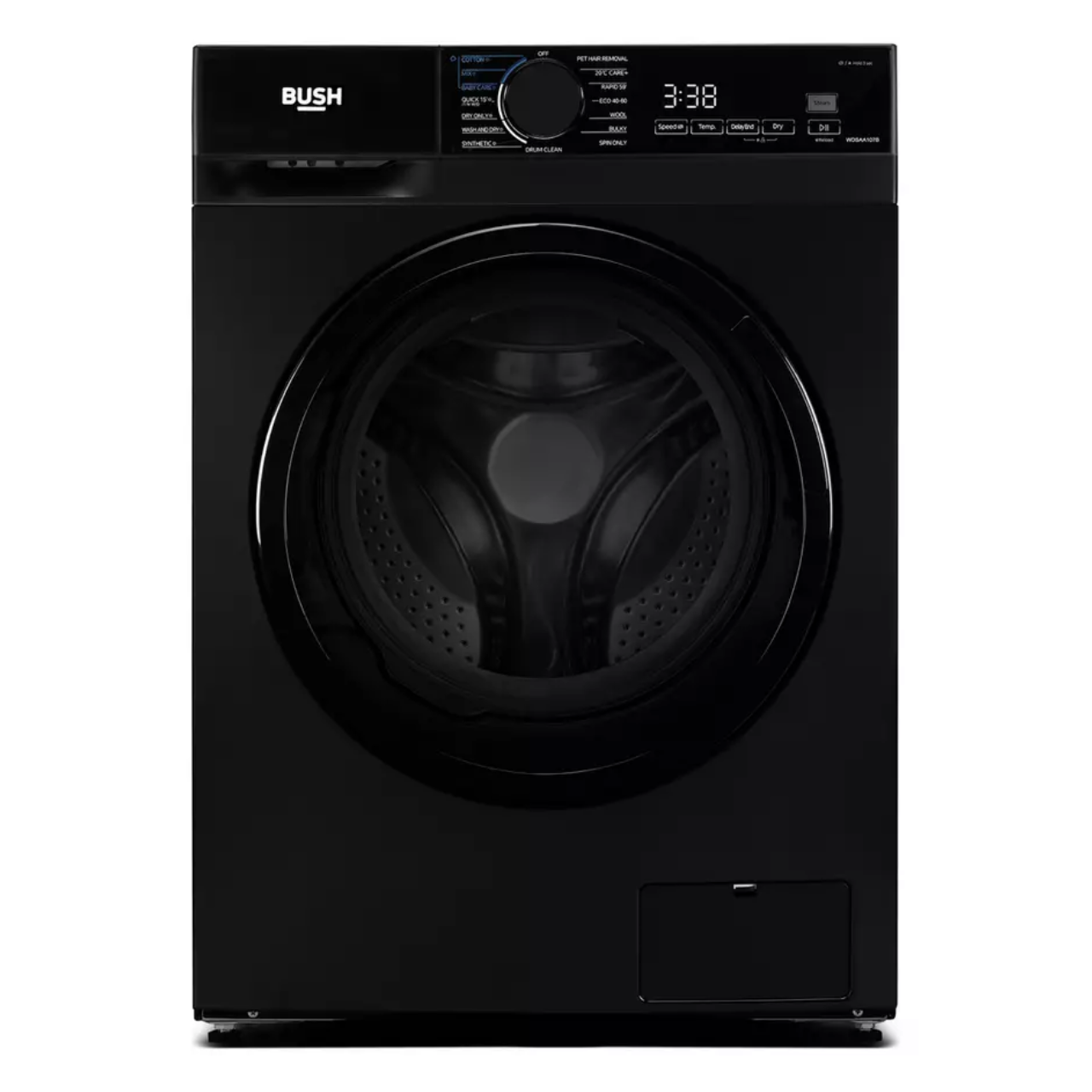 Bush WDSAA107B 10/7KG 1400 Spin Washer Dryer - Black - D Rated [Wash&Dry], A Rated [Wash Only] (EX-DISPLAY/C)