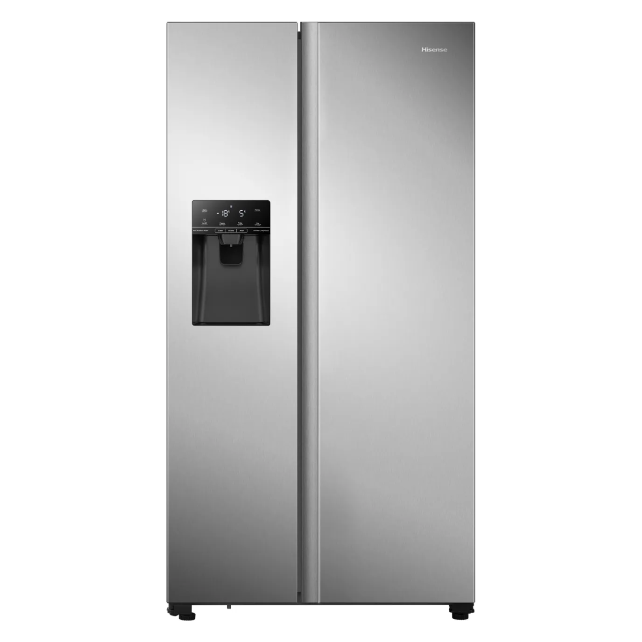 Hisense RS694N4TZF Non-Plumbed Frost Free American Fridge Freezer - Stainless Steel - F Rated (EX-DISPLAY/C)
