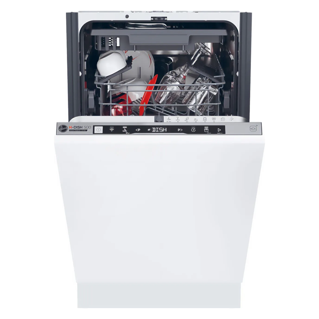 Hoover HI1C5SB1FS-80 Wifi Connected Integrated Slimline Dishwasher - Silver Control Panel - C Rated (EX-DISPLAY/B)