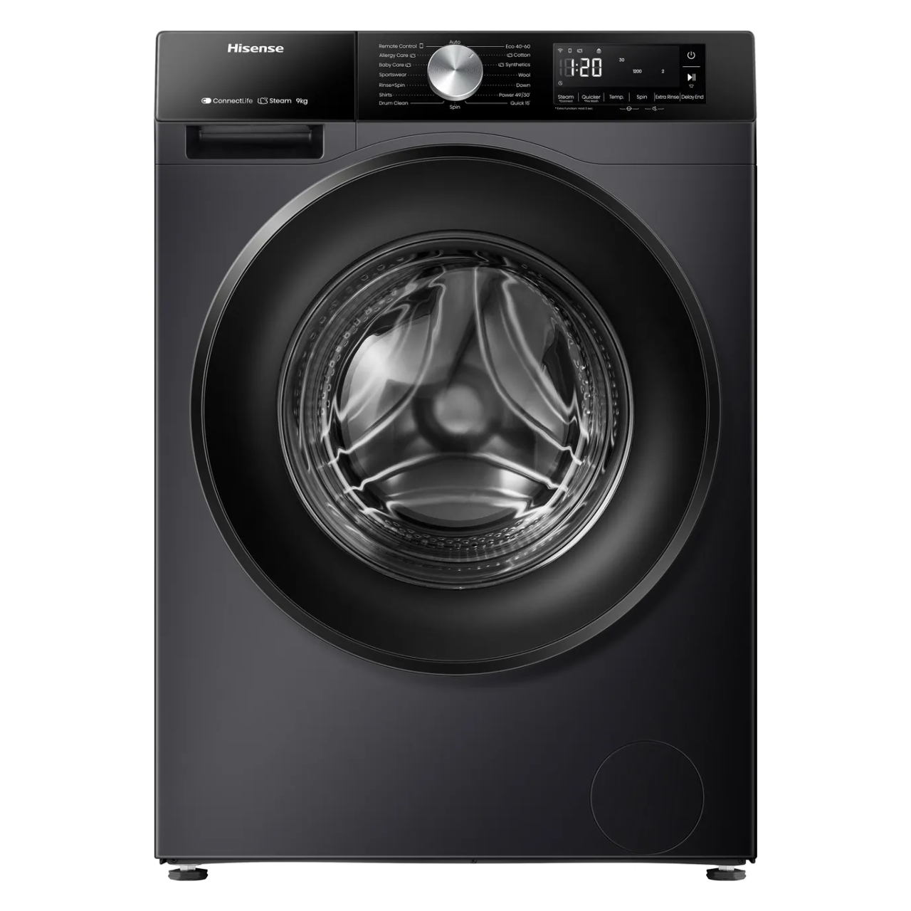 Hisense 3S Series WF3S9043BB3 9kg WiFi Connected Washing Machine with 1400 rpm - Black - A Rated (EX-DISPLAY/C)
