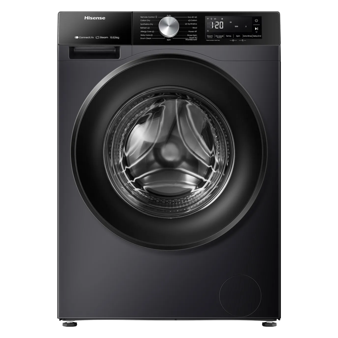 Hisense 3S Series WD3S1043BB3 Wifi Connected 10.5Kg / 6Kg Washer Dryer with 1400 rpm - Black - D Rated [Wash&Dry], A Rated [Wash Only] (EX-DISPLAY/B)