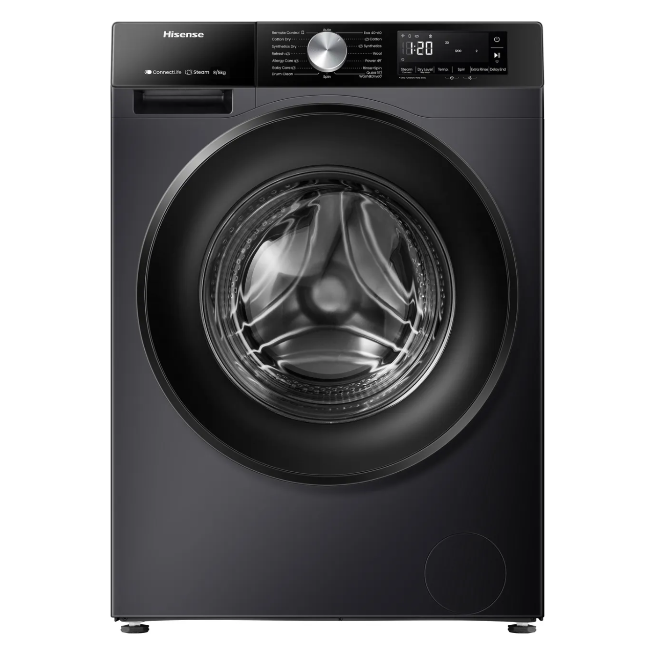 Hisense 3S Series WD3S8043BB3 Wifi Connected 8Kg / 5Kg Washer Dryer with 1400 rpm - Black - D Rated [Wash&Dry], A Rated [Wash Only] (EX-DISPLAY/B)