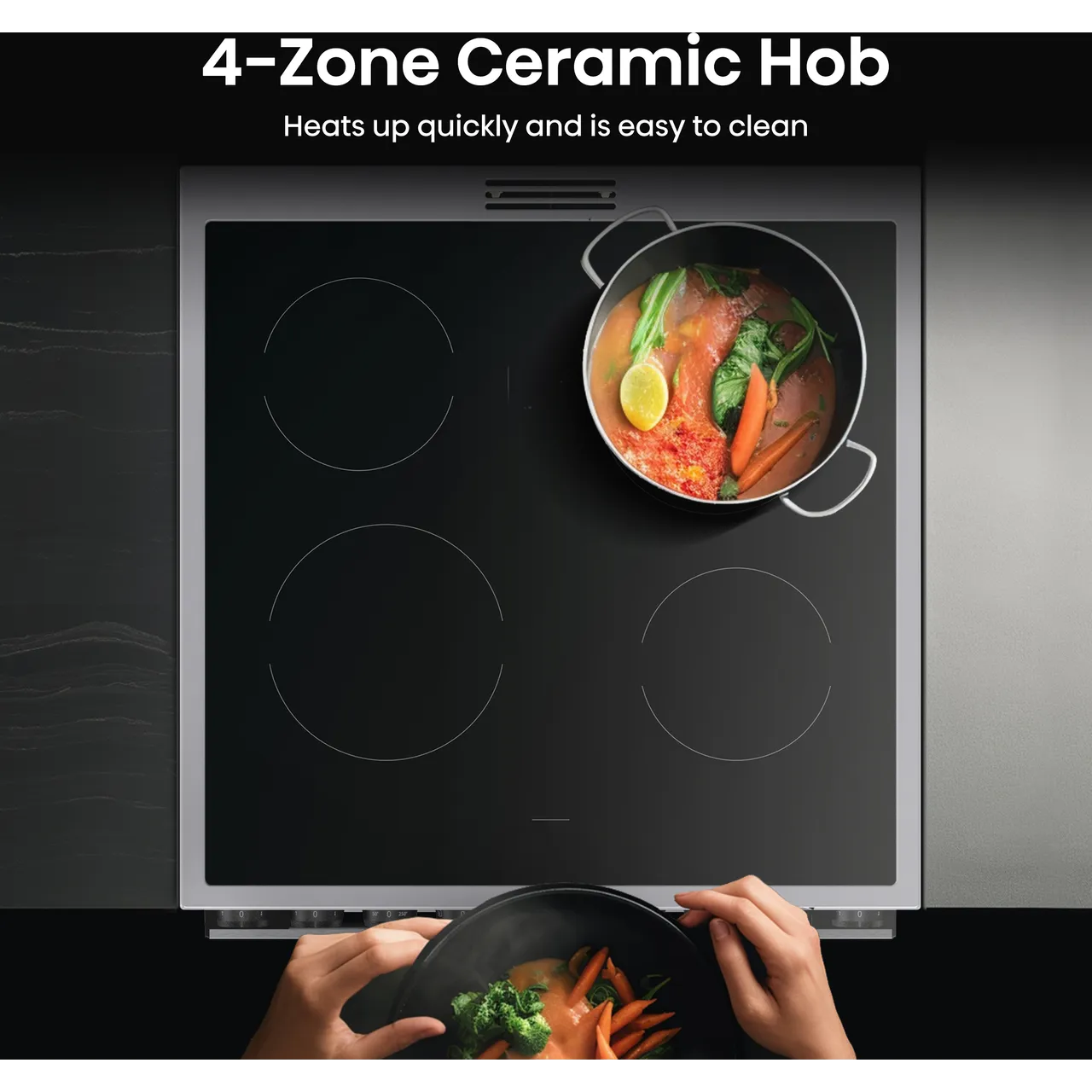 Hisense Hi6 Max HDCEC6C20X 60cm Electric Cooker with Ceramic Hob - Stainless Steel - A Rated (EX-DISPLAY/B)