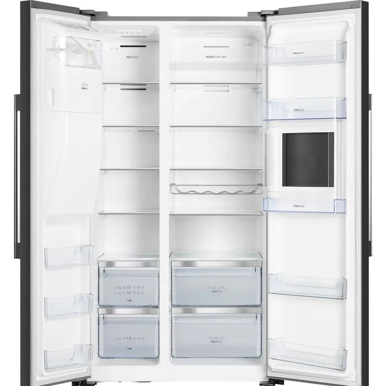 Hisense RS694N4BBE Plumbed Total No Frost American Fridge Freezer - Black (EX-DISPLAY/C)