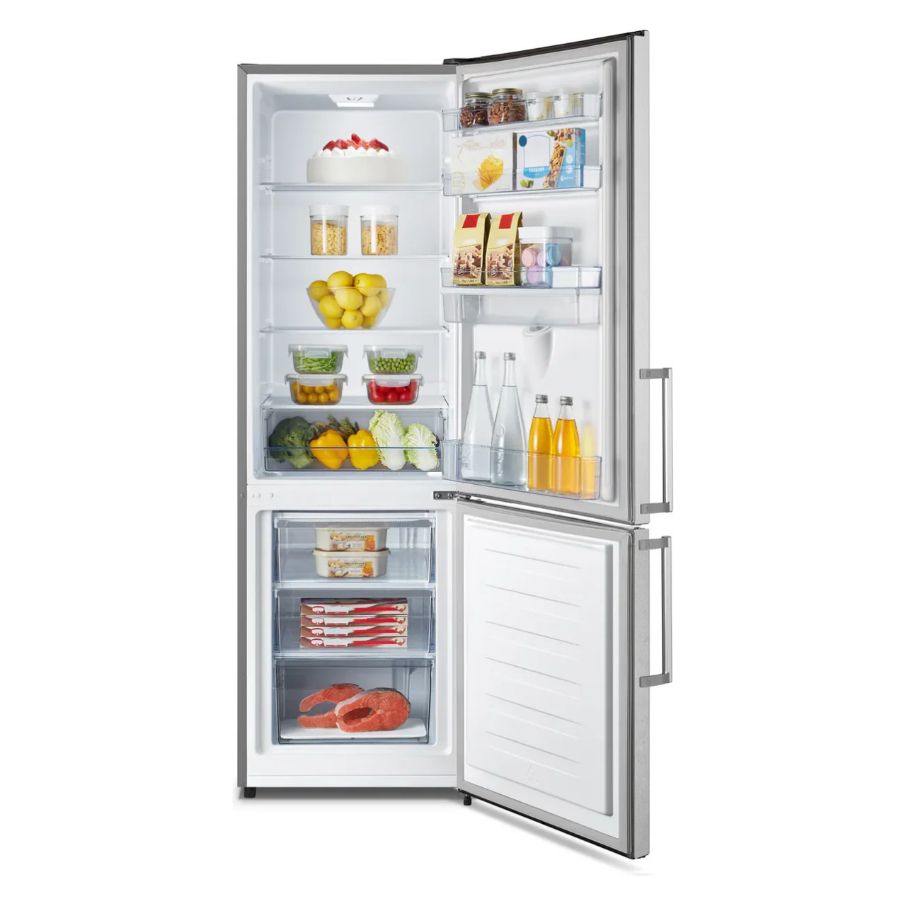 Fridgemaster MC55265DES 180cm High 70/30 Fridge Freezer - Silver (EX-DISPLAY/C)