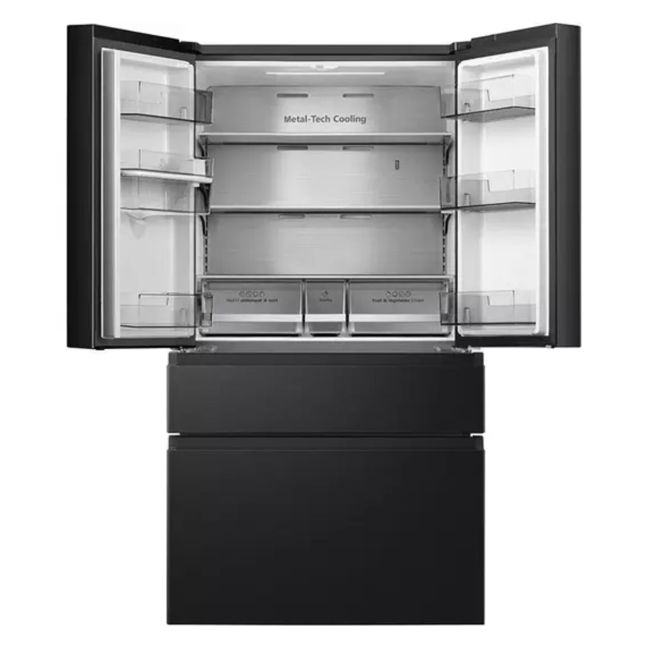 Hisense PureFlat RF749N4SWFE Non-Plumbed Frost Free American Fridge Freezer - Black / Stainless Steel (EX-DISPLAY/B)