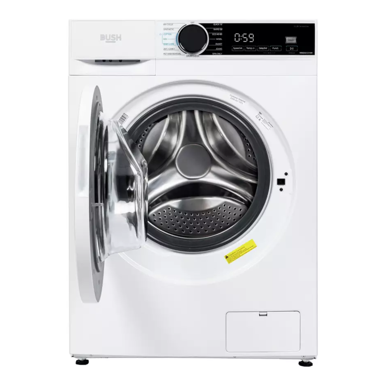 Bush WMSAA1214W 1400 12KG Spin Washing Machine - White - A Rated (EX-DISPLAY/C)