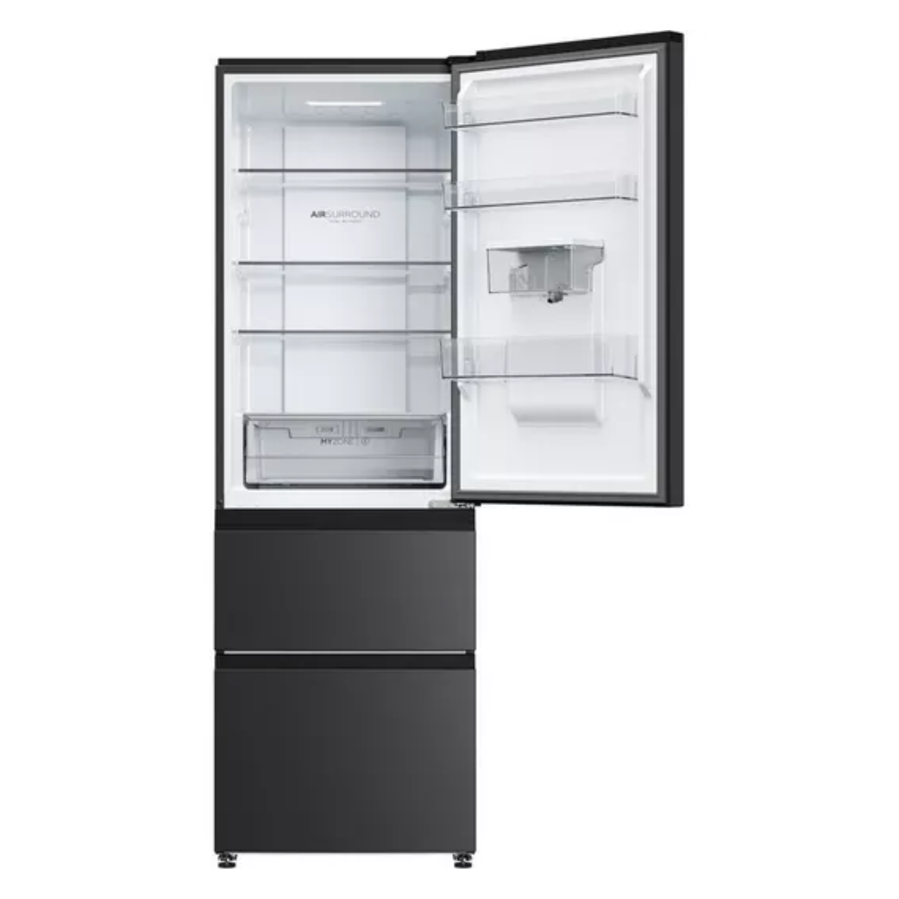 Haier 3D 60 Series 3 HTW3618EWPB Wifi Connected 185cm 60/40 Total No Frost Fridge Freezer - Slate Black - E Rated (EX-DISPLAY/B)