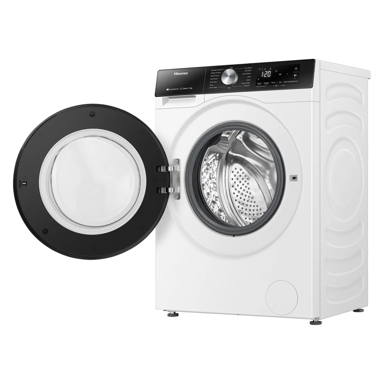 Hisense 3S Series WF3S8043BW 8kg WiFi Connected Washing Machine with 1400 rpm - White - A Rated (EX-DISPLAY/C)