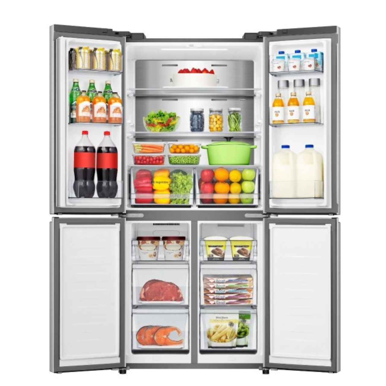 Hisense PureFlat RQ5P470SAID Wifi Connected Total No Frost American Fridge Freezer - Stainless Steel - D Rated (EX-DISPLAY/C)