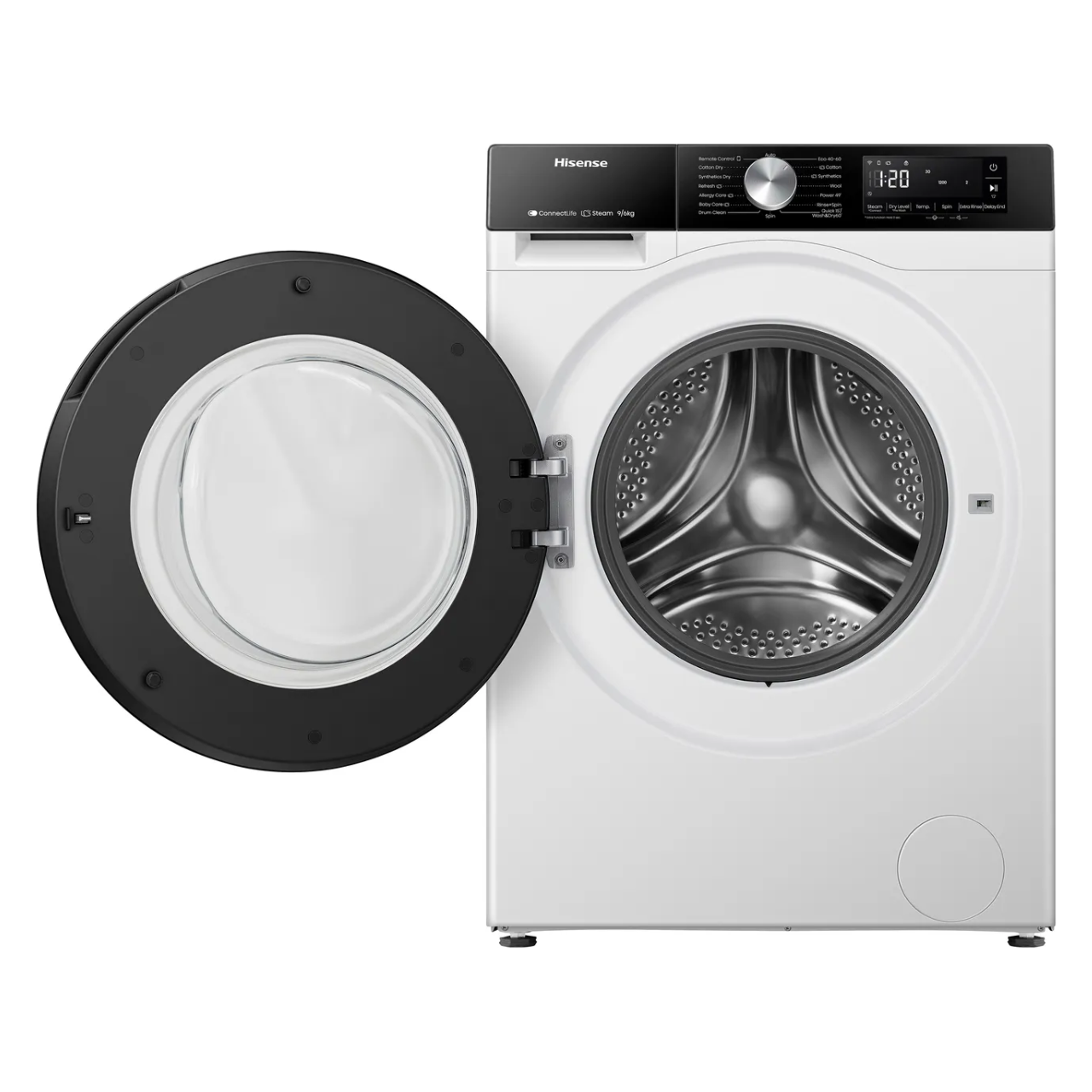 Hisense 3S Series WD3S9043BW3 Wifi Connected 9Kg / 6Kg Washer Dryer with 1400 rpm - White - D Rated [Wash&Dry], A Rated [Wash Only] (EX-DISPLAY/C)