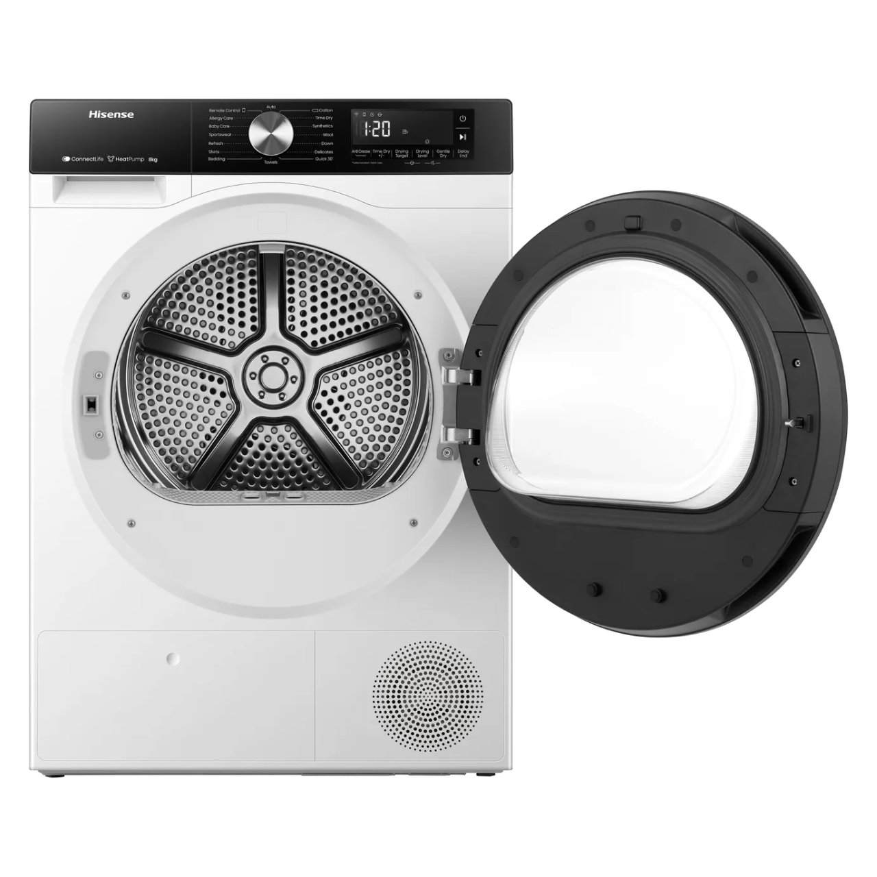 Hisense 3S Series DH3S802BW3 Wifi Connected 8Kg Heat Pump Tumble Dryer - White - A+++ Rated (EX-DISPLAY/B)