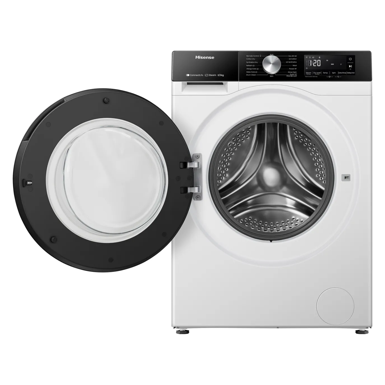 Hisense 3S Series WD3S8043BW3 Wifi Connected 8Kg / 5Kg Washer Dryer with 1400 rpm - White - D Rated [Wash&Dry], A Rated [Wash Only] (EX-DISPLAY/A)