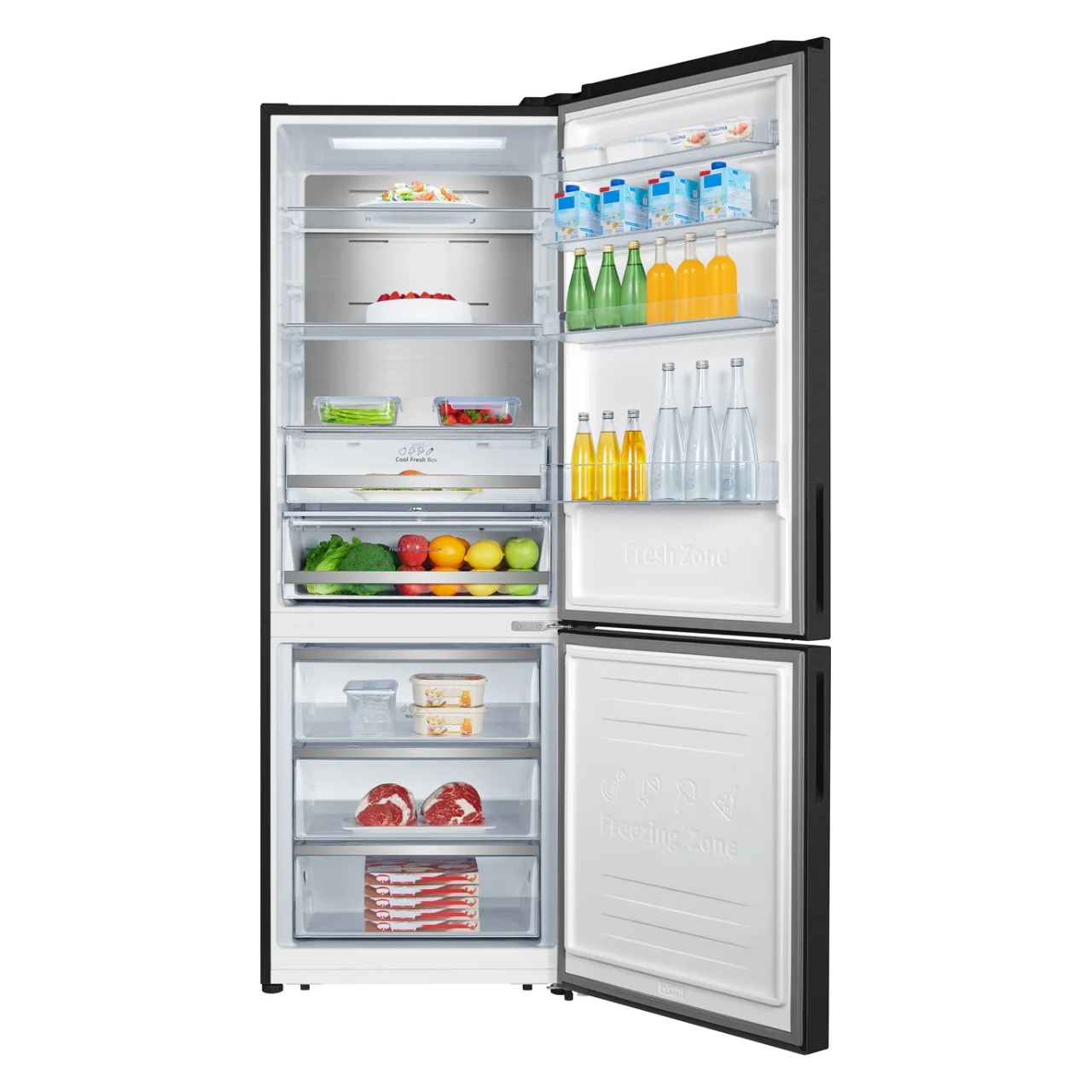 Hisense RB645N4BFE 60/40 Total No Frost Fridge Freezer - Black / Stainless Steel (EX-DISPLAY/C)