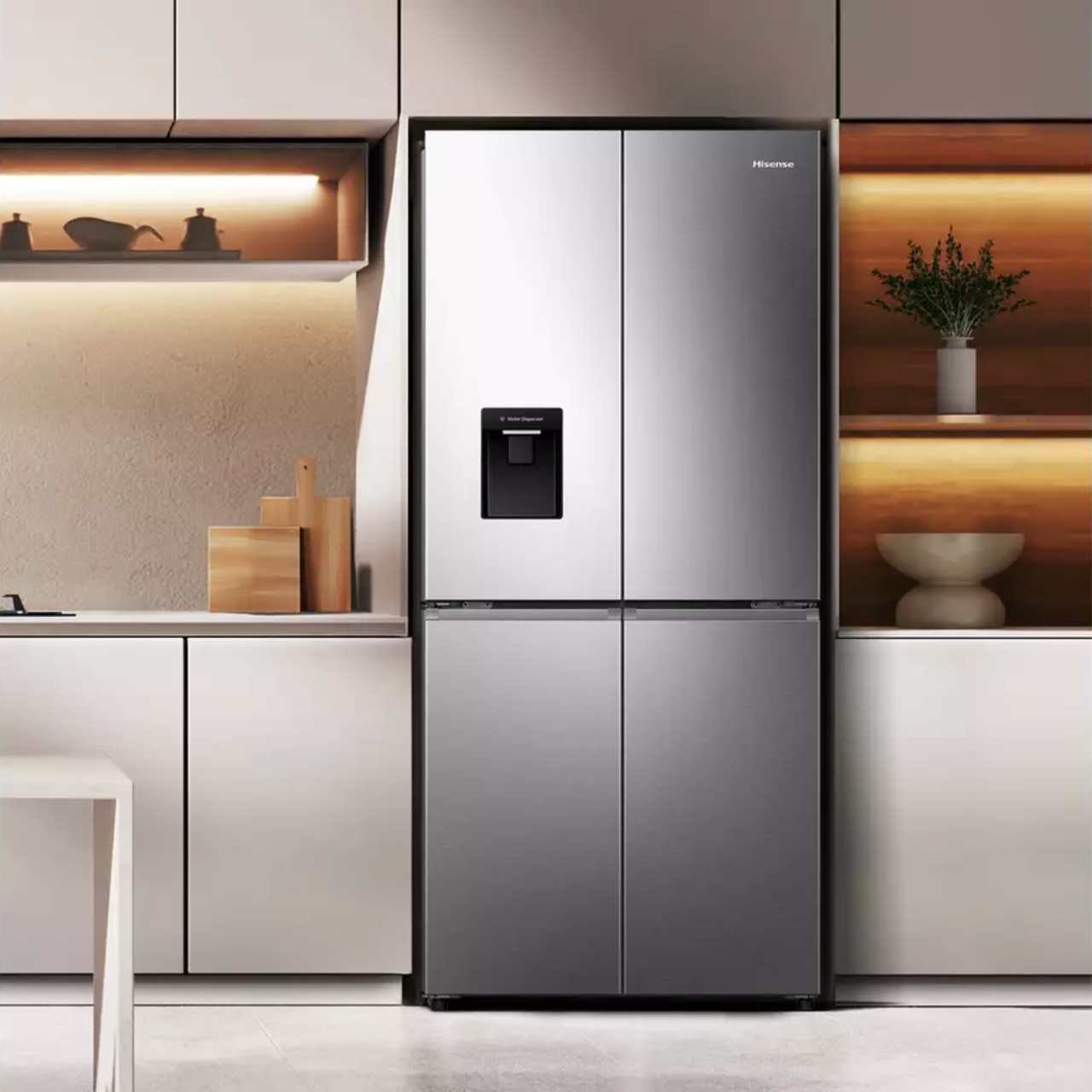 Hisense RQ5P470SMIE Wifi Connected Non-Plumbed Total No Frost American Fridge Freezer - Stainless Steel (EX-DISPLAY/C)