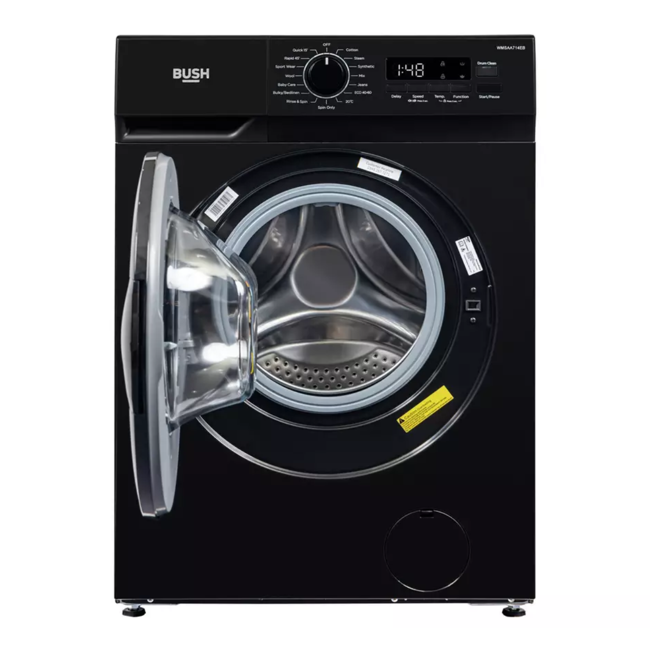 Bush WMSAA714EB 7KG 1400 Spin Washing Machine - Black - A Rated (EX-DISPLAY/B)