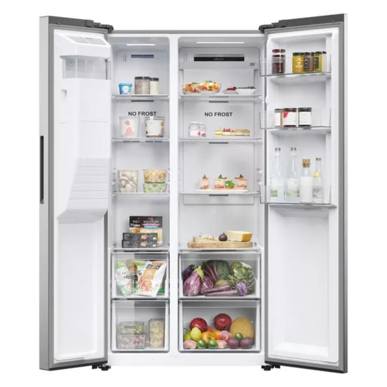 HAIER HSR5918DIMP American-Style Fridge Freezer - Platinum Inox (EX-DISPLAY/B)