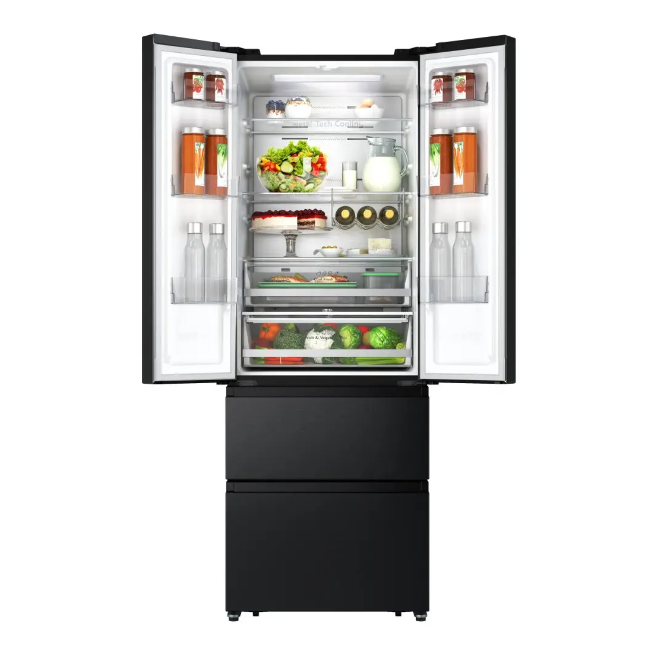 Hisense PureFlat RF632N4AFC1 Non-Plumbed Total No Frost American Fridge Freezer - Black (EX-DISPLAY/B)