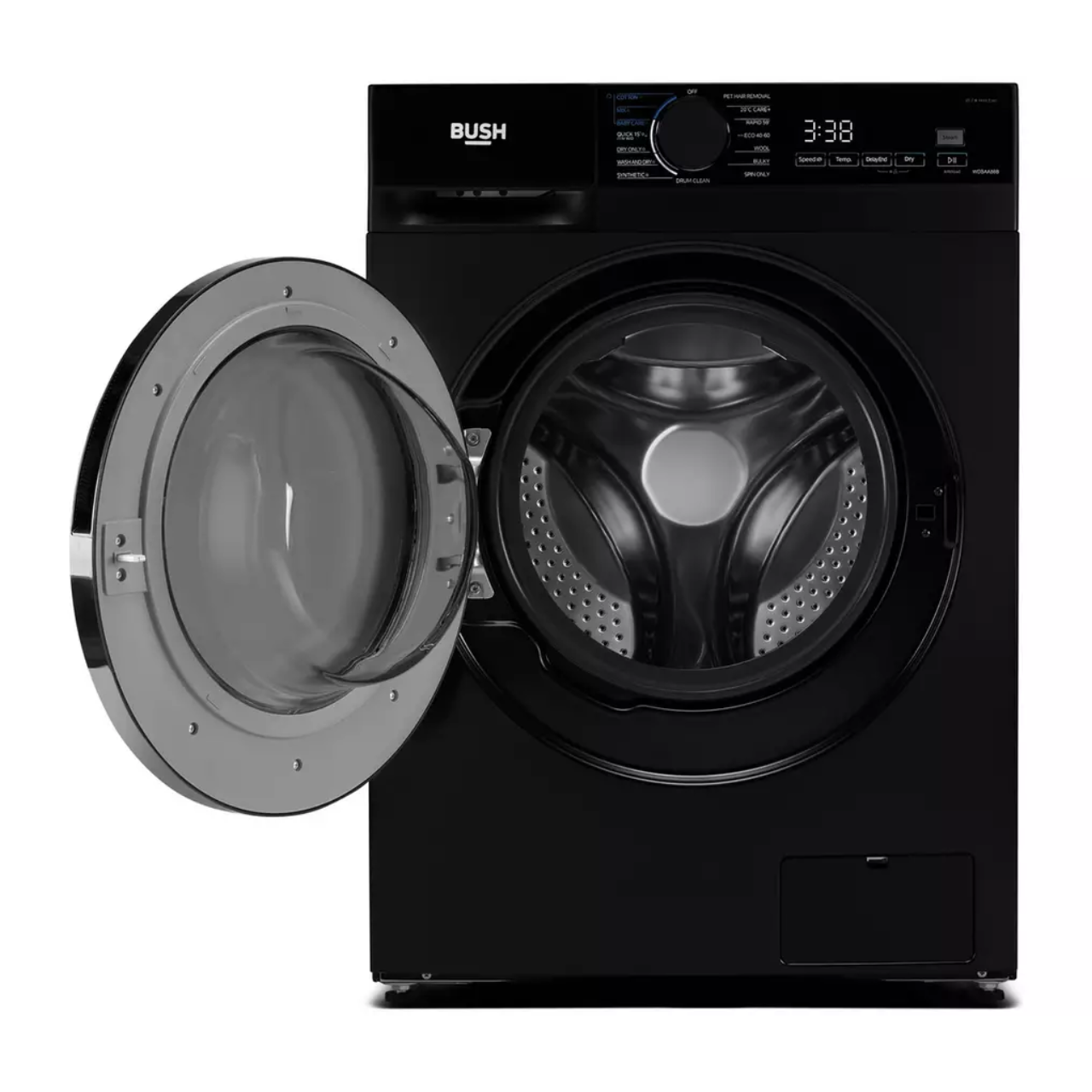 Bush WDSAA86B 8/6KG 1400 Spin Washer Dryer - Black - D Rated [Wash&Dry], A Rated [Wash Only] (EX-DISPLAY/C)