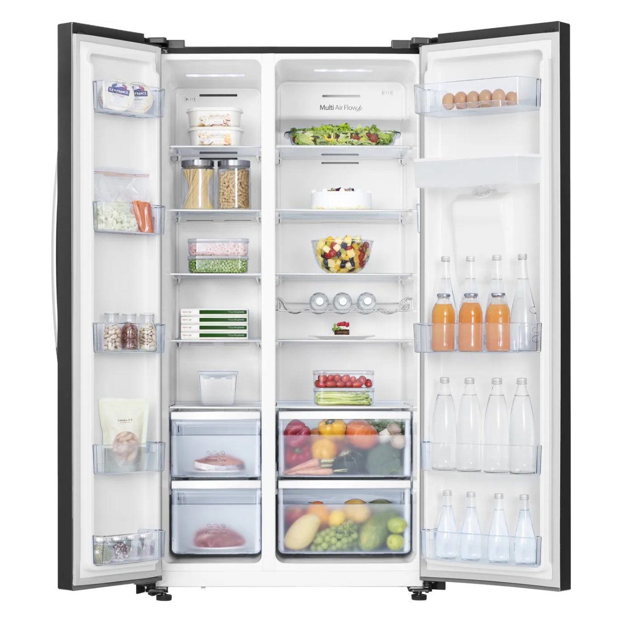 Hisense RS741N4WBE Non-Plumbed Total No Frost American Fridge Freezer - Black (EX-DISPLAY/B)