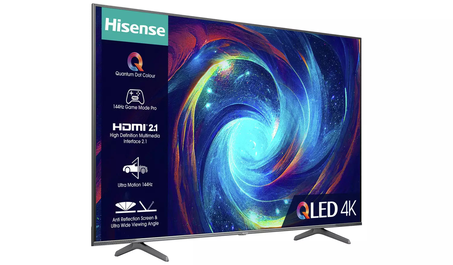 Hisense 55Inch 55E7KQTUK PRO Smart 4K HDR QLED Freeview TV