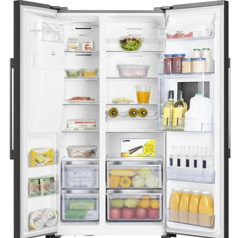 Hisense RS694N4BBE Plumbed Total No Frost American Fridge Freezer - Black (EX-DISPLAY/C)