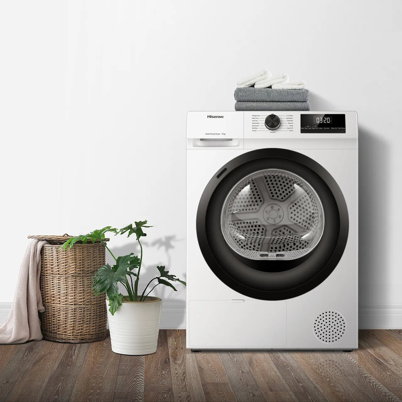 Hisense 1Q Series DH1Q802BW2 8Kg Heat Pump Tumble Dryer - White - A++ Rated (EX-DISPLAY/B)