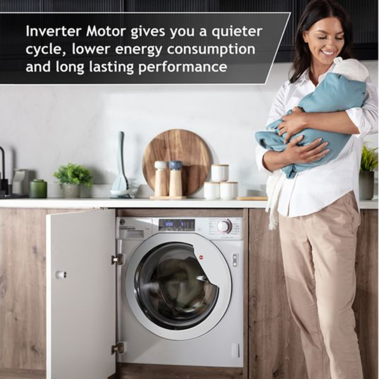 HOOVER H-Wash 300 Pro HBWOS69TAME-80 Integrated 9 kg 1600 Spin Washing Machine - White - A Rated (EX-DISPLAY/B)