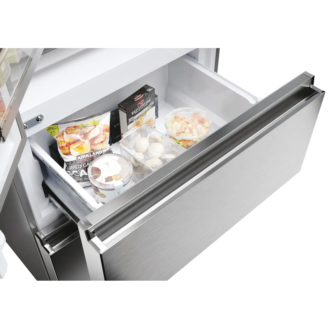 Haier HFR5719EWMP Non-Plumbed Total No Frost Multi-door American Fridge Freezer - Platinum Inox - E Rated (EX-DISPLAY/C)