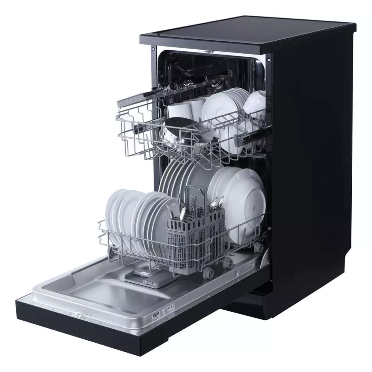 Bush DWSLE96B Slimline Dishwasher - Black - E Rated  (EX-DISPLAY/B)