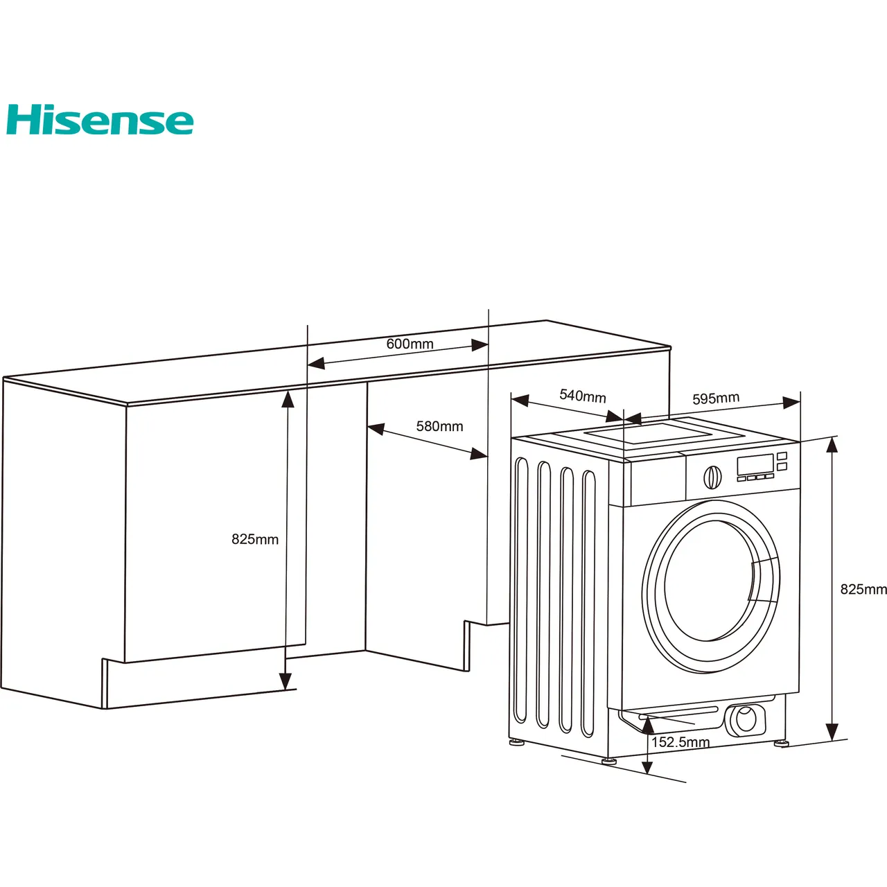 Hisense 3 Series WF3M741BWI Integrated 7kg Washing Machine with 1400 rpm - White - A Rated (EX-DISPLAY/C)