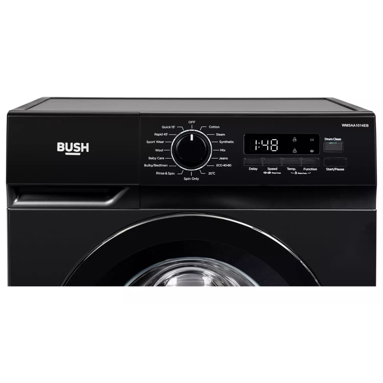 Bush WMSAA1014EB 10KG 1400 Spin Washing Machine - Black - A Rated (EX-DISPLAY/C)