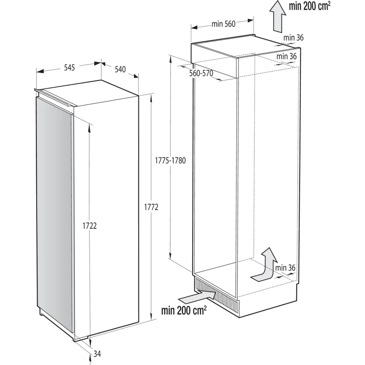 Hisense RIL391D4AWEUK Integrated Upright Fridge - White (EX-DISPLAY/C)