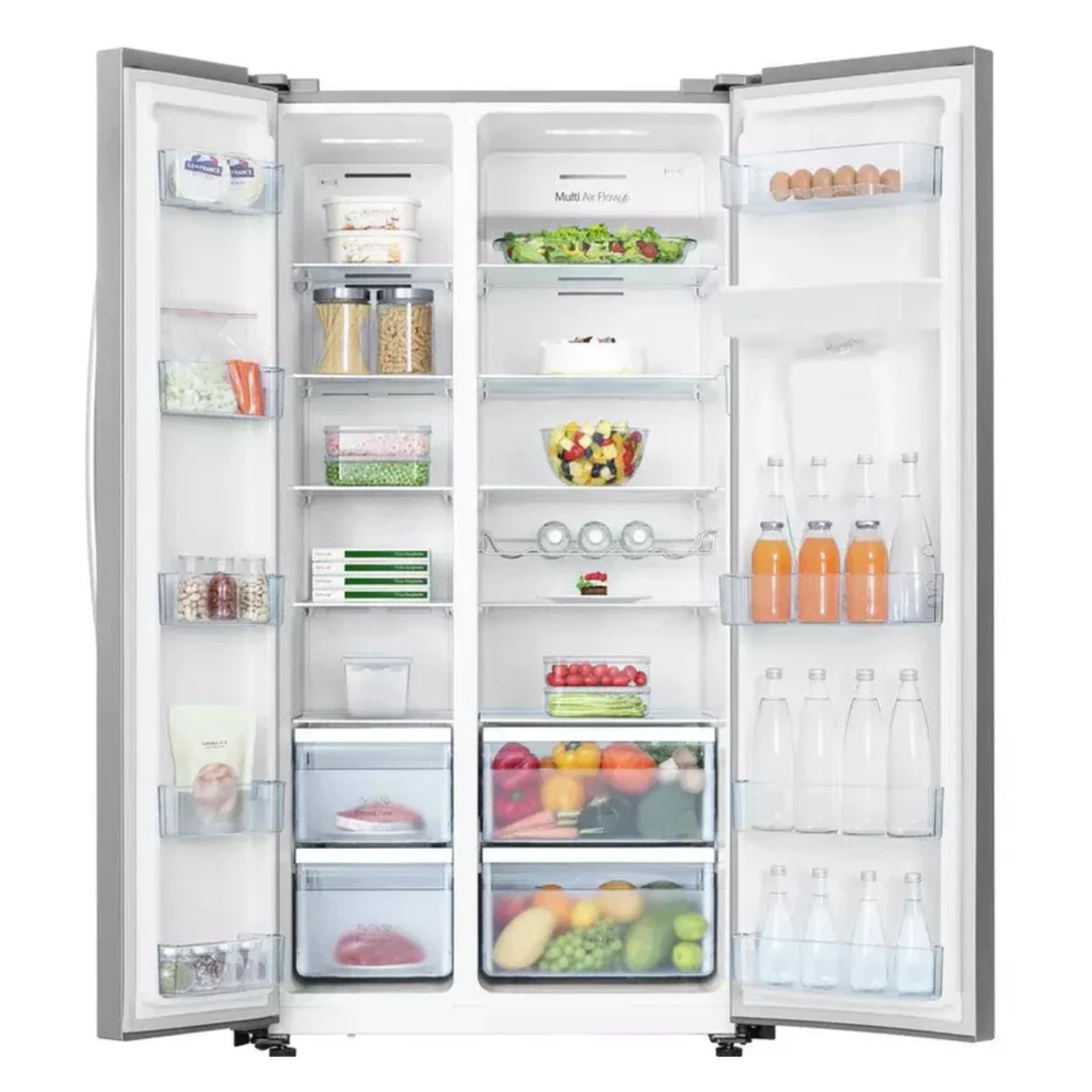 Hisense RS741N4WCE Non-Plumbed Total No Frost American Fridge Freezer - Stainless Steel (EX-DISPLAY/B)