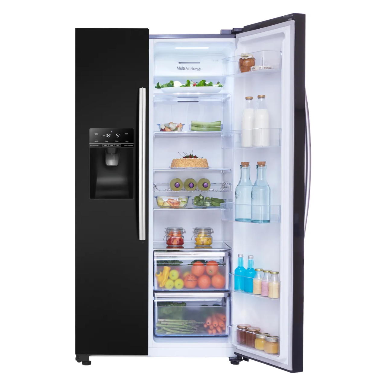 Hisense RS694N4IBE Plumbed Total No Frost American Fridge Freezer - Black - E Rated (EX-DISPLAY/B)