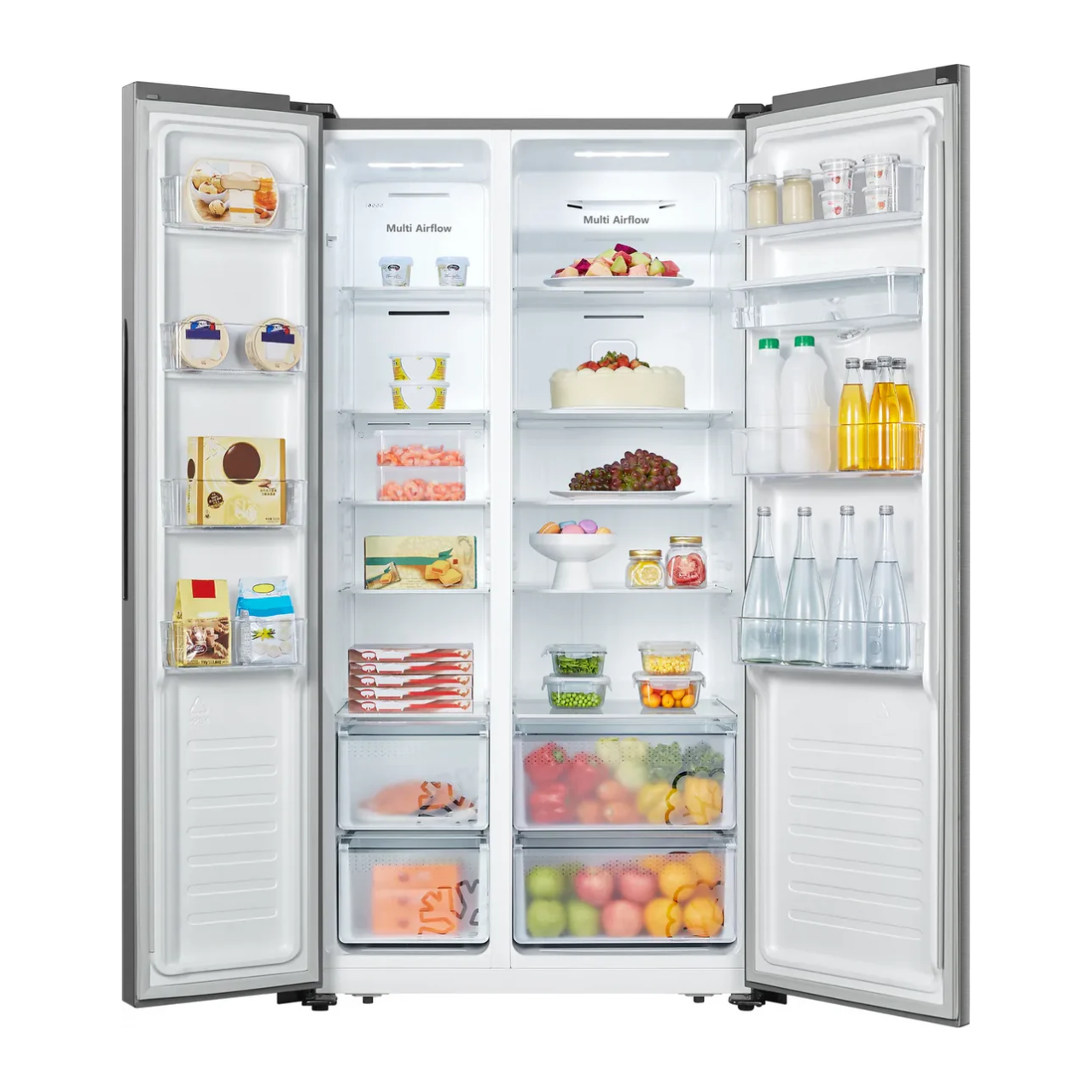 Fridgemaster MS91520DES Non-Plumbed Total No Frost American Fridge Freezer - Silver (EX-DISPLAY/C)