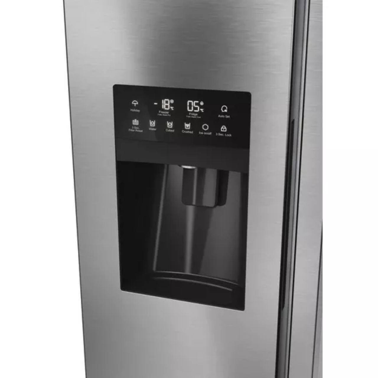 HAIER HSR5918DIMP American-Style Fridge Freezer - Platinum Inox (EX-DISPLAY/B)