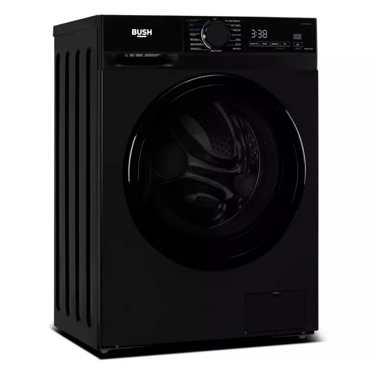 Bush WDSAA107B 10/7KG 1400 Spin Washer Dryer - Black - D Rated [Wash&Dry], A Rated [Wash Only] (EX-DISPLAY/C)