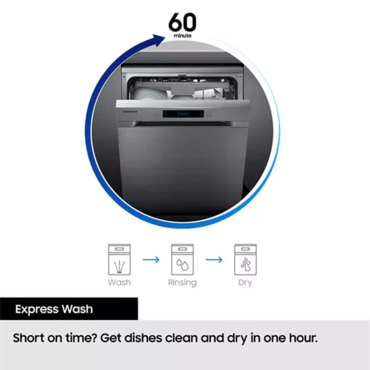 SAMSUNG Series 7 DW60CG550FSREU Full Size Dishwasher - Stainless Steel (EX-DISPLAY/B)
