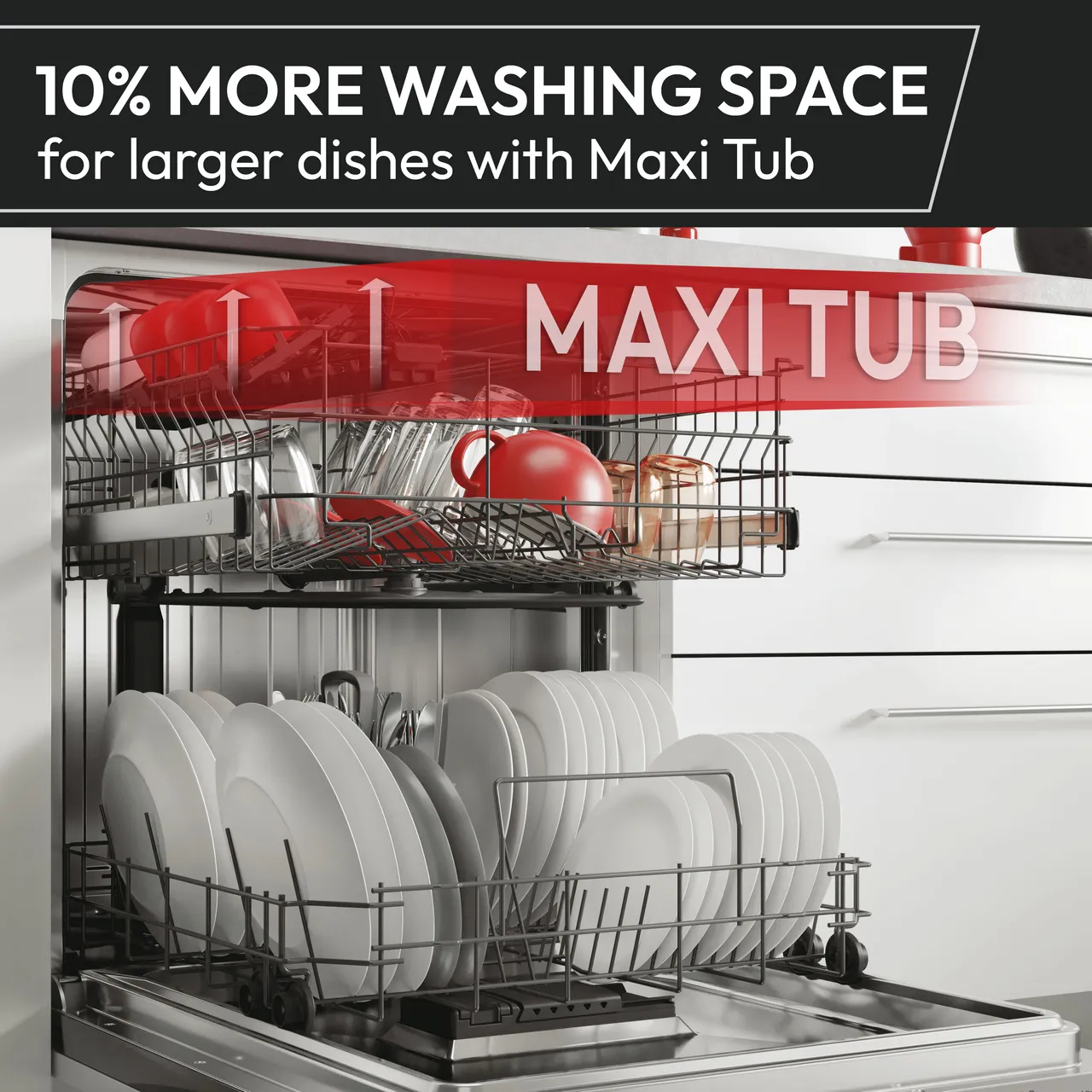 Hoover H-DISH 500 HI5C6F0S-80 Fully Integrated Full Size Dishwasher - Silver Control Panel - C Rated (EX-DISPLAY/C)